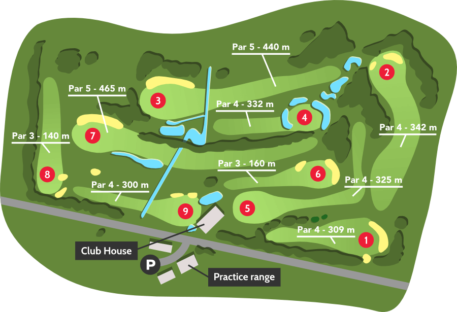 Parcours golf printemps-été - Golf de barthe