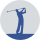 Playing golf